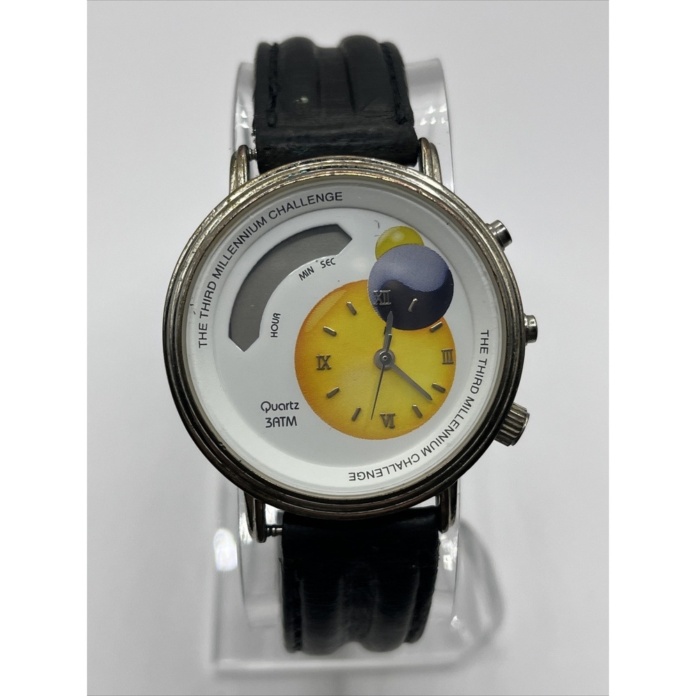 The Third Millennium Challenge Wrist Watch Leather Band WR- New Battery